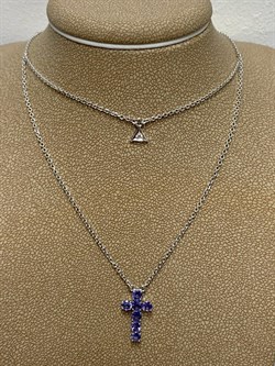 *Колье р.45-50 Танзанит цв Белое арт 6-260471-00-31-784 (вес 4,61 г) - фото 165975 *Колье р.45-50 Танзанит цв Белое арт 6-260471-00-31-784 (вес 4,61 г) - фото 165975