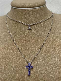 *Колье р.45-50 Танзанит цв Белое арт 6-260471-00-31-784 (вес 4,61 г) - фото 165976 *Колье р.45-50 Танзанит цв Белое арт 6-260471-00-31-784 (вес 4,61 г) - фото 165976