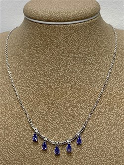 *Колье р.45-50 Танзанит цв Белое арт 6-311-31-123 вес 4,2 г - фото 166032 *Колье р.45-50 Танзанит цв Белое арт 6-311-31-123 вес 4,2 г - фото 166032