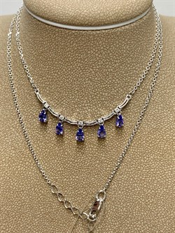 *Колье р.45-50 Танзанит цв Белое арт 6-311-31-123 вес 4,2 г - фото 166038 *Колье р.45-50 Танзанит цв Белое арт 6-311-31-123 вес 4,2 г - фото 166038