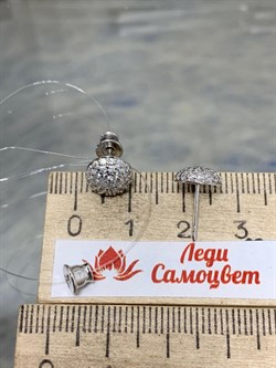 *Пусеты Белый Фианит арт. 02-1407/00КЦ-00-999 вес 1,77 г - фото 167434 *Пусеты Белый Фианит арт. 02-1407/00КЦ-00-999 вес 1,77 г - фото 167434