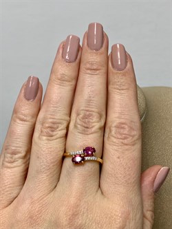 *Кольцо р.17 Поцелуйчик Розовый Топаз арт. 01-3259/00ТР-80-705 вес 2,35 г - фото 167517