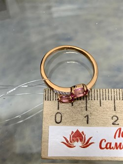 *Кольцо р.19 Поцелуйчик Розовый Топаз арт. 01-3259/00ТР-60-452 вес 2,42 г - фото 167852 *Кольцо р.19 Поцелуйчик Розовый Топаз арт. 01-3259/00ТР-60-452 вес 2,42 г - фото 167852