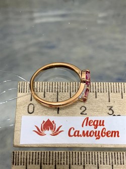 *Кольцо р.19,5 Поцелуйчик Розовый Топаз арт. 01-3259/00ТР-60-464 вес 2,51 г - фото 167866 *Кольцо р.19,5 Поцелуйчик Розовый Топаз арт. 01-3259/00ТР-60-464 вес 2,51 г - фото 167866