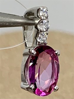 *Кулон Розовый Топаз цв Белое арт. П222-1715ТРз-961 вес 0,73 г - фото 167876