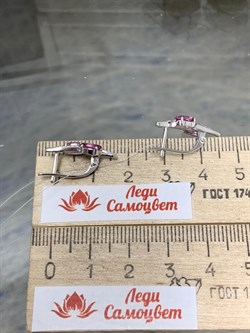 *Серьги Розовый Топаз цв Белое арт. С222-6110ТРз-609 вес 3,04 г - фото 167899 *Серьги Розовый Топаз цв Белое арт. С222-6110ТРз-609 вес 3,04 г - фото 167899