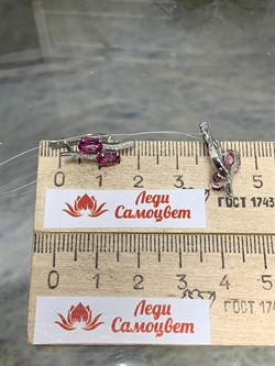 *Серьги Розовый Топаз цв Белое арт. С222-6110ТРз-609 вес 3,04 г - фото 167900 *Серьги Розовый Топаз цв Белое арт. С222-6110ТРз-609 вес 3,04 г - фото 167900