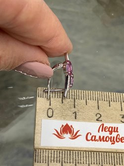 *Серьги Розовый Топаз цв Белое арт. С222-6110ТРз-609 вес 3,04 г - фото 167901 *Серьги Розовый Топаз цв Белое арт. С222-6110ТРз-609 вес 3,04 г - фото 167901