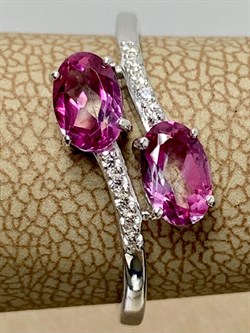 *Кольцо р.17 Розовый Топаз цв Белое арт. К222-6110ТРз-593 вес 2,08 г - фото 167928 *Кольцо р.17 Розовый Топаз цв Белое арт. К222-6110ТРз-593 вес 2,08 г - фото 167928