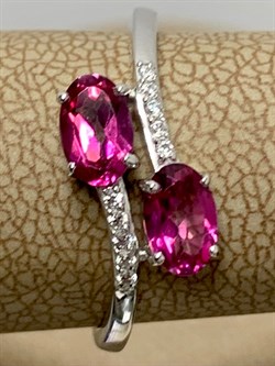 *Кольцо р.17,5 Розовый Топаз цв Белое арт. К222-6110ТРз-616 вес 2,07 г - фото 167956 *Кольцо р.17,5 Розовый Топаз цв Белое арт. К222-6110ТРз-616 вес 2,07 г - фото 167956