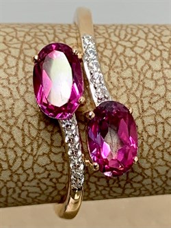*Кольцо р.16 Розовый Топаз цв Красное арт. К122-6110ТРз-916 вес 1,99 г - фото 168023 *Кольцо р.16 Розовый Топаз цв Красное арт. К122-6110ТРз-916 вес 1,99 г - фото 168023
