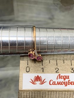 *Кольцо р.19 Розовый Топаз цв Красное арт. К122-6110ТРз-715 вес 2,19 г - фото 168087