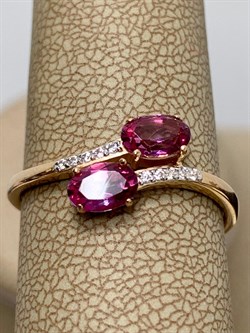 *Кольцо р.19 Розовый Топаз цв Красное арт. К122-6110ТРз-715 вес 2,19 г - фото 168092