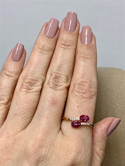 *Кольцо р.19 Розовый Топаз цв Красное арт. К122-6110ТРз-715 вес 2,19 г - фото 168093