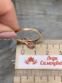 *Кольцо р.19 Розовый Топаз цв Красное арт. К122-6110ТРз-715 вес 2,19 г - фото 168094