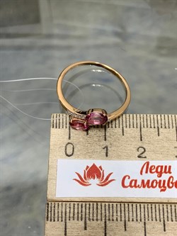 *Кольцо р.19 Розовый Топаз цв Красное арт. К122-6110ТРз-715 вес 2,19 г - фото 168095