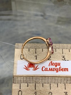 *Кольцо р.19 Розовый Топаз цв Красное арт. К122-6110ТРз-715 вес 2,19 г - фото 168096