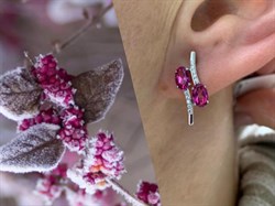 *Серьги Розовый Топаз цв Белое арт. С222-6110ТРз-609 вес 3,04 г - фото 168647 *Серьги Розовый Топаз цв Белое арт. С222-6110ТРз-609 вес 3,04 г - фото 168647