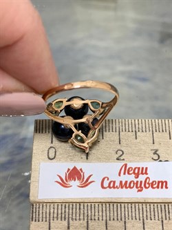 *Кольцо р.19 Черный Жемчуг д.6-7 цв Красное арт. К140-2875М32-501 Вес 3,95 г - фото 170890