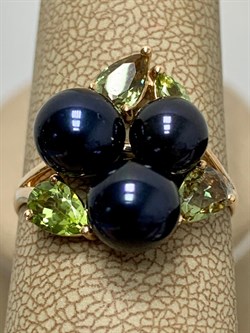 *Кольцо р.19 Черный Жемчуг д.6-7 цв Красное арт. К140-2875М32-501 Вес 3,95 г - фото 170893