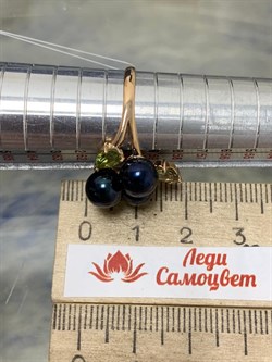 *Кольцо р.19 Черный Жемчуг д.6-7 цв Красное арт. К140-2875М32-501 Вес 3,95 г - фото 170897