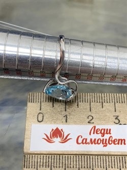 *Кольцо р.17,5 Голубой Топаз цв Белое арт. К220-815Т-273 вес 2,98 г - фото 170922