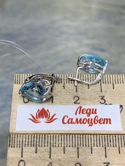 *Серьги Голубой Топаз цв Белое арт. С220-815Т-374 вес 3,73 г - фото 170924