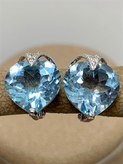 *Серьги Голубой Топаз цв Белое арт. С220-815Т-374 вес 3,73 г - фото 170929
