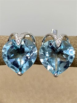 *Серьги Голубой Топаз цв Белое арт. С220-815Т-374 вес 3,73 г - фото 170931