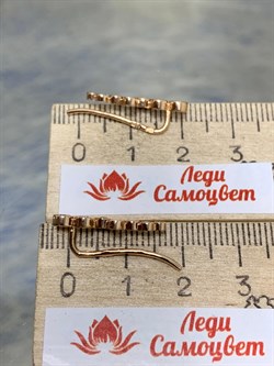 *Серьги Каффы Белый Фианит цв Красное арт. С132-2961-130 вес 1,98 г - фото 170952