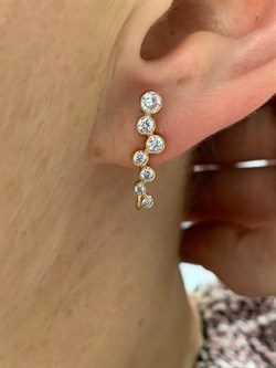 *Серьги Каффы Белый Фианит цв Красное арт. С132-2961-130 вес 1,98 г - фото 170955