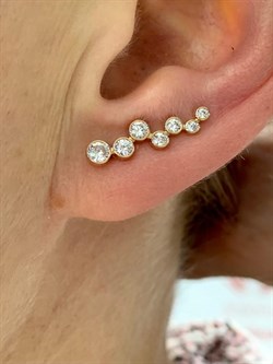 *Серьги Каффы Белый Фианит цв Красное арт. С132-2961-130 вес 1,98 г - фото 170956