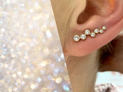 *Серьги Каффы Белый Фианит цв Красное арт. С132-2961-130 вес 1,98 г - фото 170957