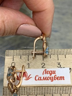 *Серьги трансформеры Голубой Топаз цв Красное арт. С122-5035ТФ-981 вес 4,69 г - фото 170977 *Серьги трансформеры Голубой Топаз цв Красное арт. С122-5035ТФ-981 вес 4,69 г - фото 170977