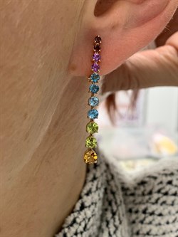 *Серьги Радуга Микс цв Красное арт. С120-5517М23-2-008 вес 3,6 г - фото 171009