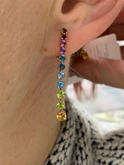 *Серьги Радуга Микс цв Красное арт. С120-5517М23-2-008 вес 3,6 г - фото 171010