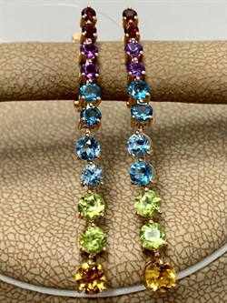 *Серьги Радуга Микс цв Красное арт. С120-5517М23-2-008 вес 3,6 г - фото 171011