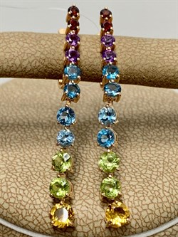 *Серьги Радуга Микс цв Красное арт. С120-5517М23-2-008 вес 3,6 г - фото 171013