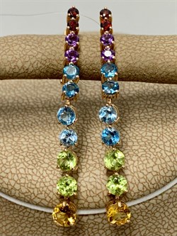 *Серьги Радуга Микс цв Красное арт. С120-5517М23-2-008 вес 3,6 г - фото 171014