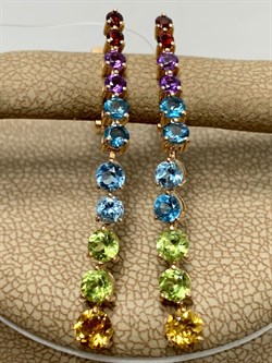 *Серьги Радуга Микс цв Красное арт. С120-5517М23-2-008 вес 3,6 г - фото 171015