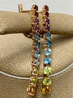 *Серьги Радуга Микс цв Красное арт. С120-5517М23-2-008 вес 3,6 г - фото 171016