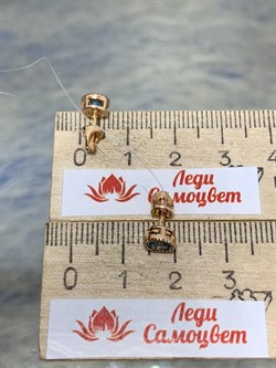 *Пусеты Голубой Топаз цв Красное арт. С120-1537ТС-588 вес 1,74 г - фото 171030 *Пусеты Голубой Топаз цв Красное арт. С120-1537ТС-588 вес 1,74 г - фото 171030