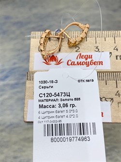 *Серьги Цитрин цв Красное арт С120-5473Ц-963 вес 3,06 г - фото 171058 *Серьги Цитрин цв Красное арт С120-5473Ц-963 вес 3,06 г - фото 171058