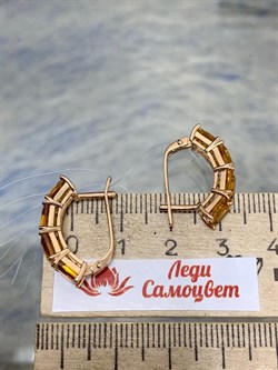 *Серьги Цитрин цв Красное арт. С120-2413Ц-003 вес 4,39 г - фото 171080 *Серьги Цитрин цв Красное арт. С120-2413Ц-003 вес 4,39 г - фото 171080