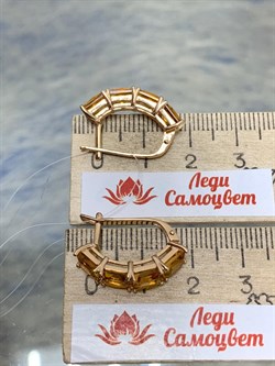 *Серьги Цитрин цв Красное арт. С120-2413Ц-003 вес 4,39 г - фото 171087 *Серьги Цитрин цв Красное арт. С120-2413Ц-003 вес 4,39 г - фото 171087