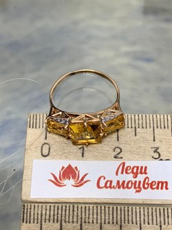 *Кольцо р.18,5 Цитрин цв Красное арт. К122-2409Ц/2-608 вес 2,93 г - фото 171102 *Кольцо р.18,5 Цитрин цв Красное арт. К122-2409Ц/2-608 вес 2,93 г - фото 171102