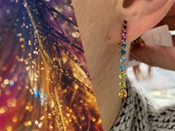 *Серьги Радуга Микс цв Красное арт. С120-5517М23-2-008 вес 3,6 г - фото 171111