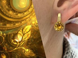 *Серьги Цитрин цв Лимонное арт С320-6022Ц-904 вес 4,19 г - фото 171139