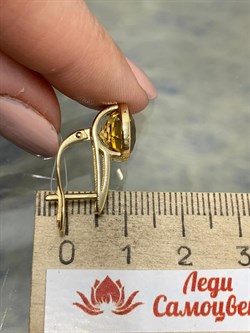 *Серьги Цитрин цв Лимонное арт С320-6022Ц-904 вес 4,19 г - фото 171143