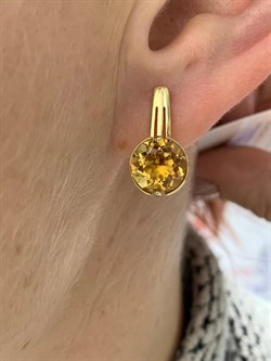 *Серьги Цитрин цв Лимонное арт С320-6022Ц-904 вес 4,19 г - фото 171144